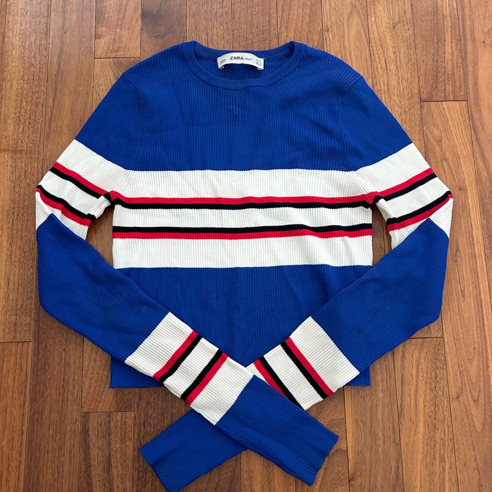 Zara Blue Striped Sweater